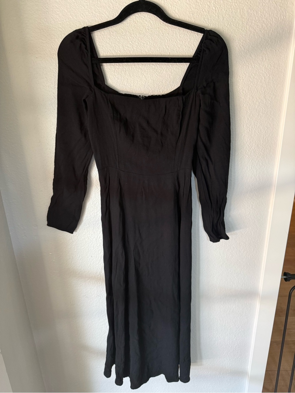 Reformation Sigmund Black Midi Dress Size 8